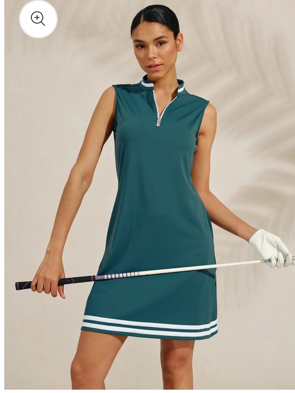 CEGOLFS • Acegolfs Sleeveless Golf Dress w/ Pockets UPF+ Green White Size S NWOT